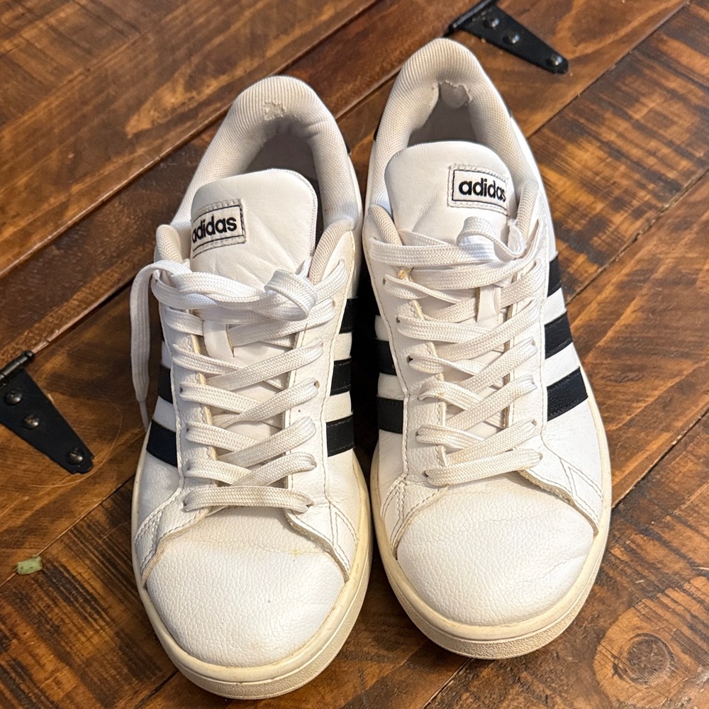 Adidas White and Black Striped Sneakers - Picture 4 of 4